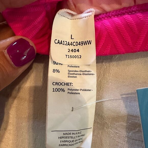 Cupshe Bikini Swim Top Strappy Hot Pink Size L - Picture 6 of 9